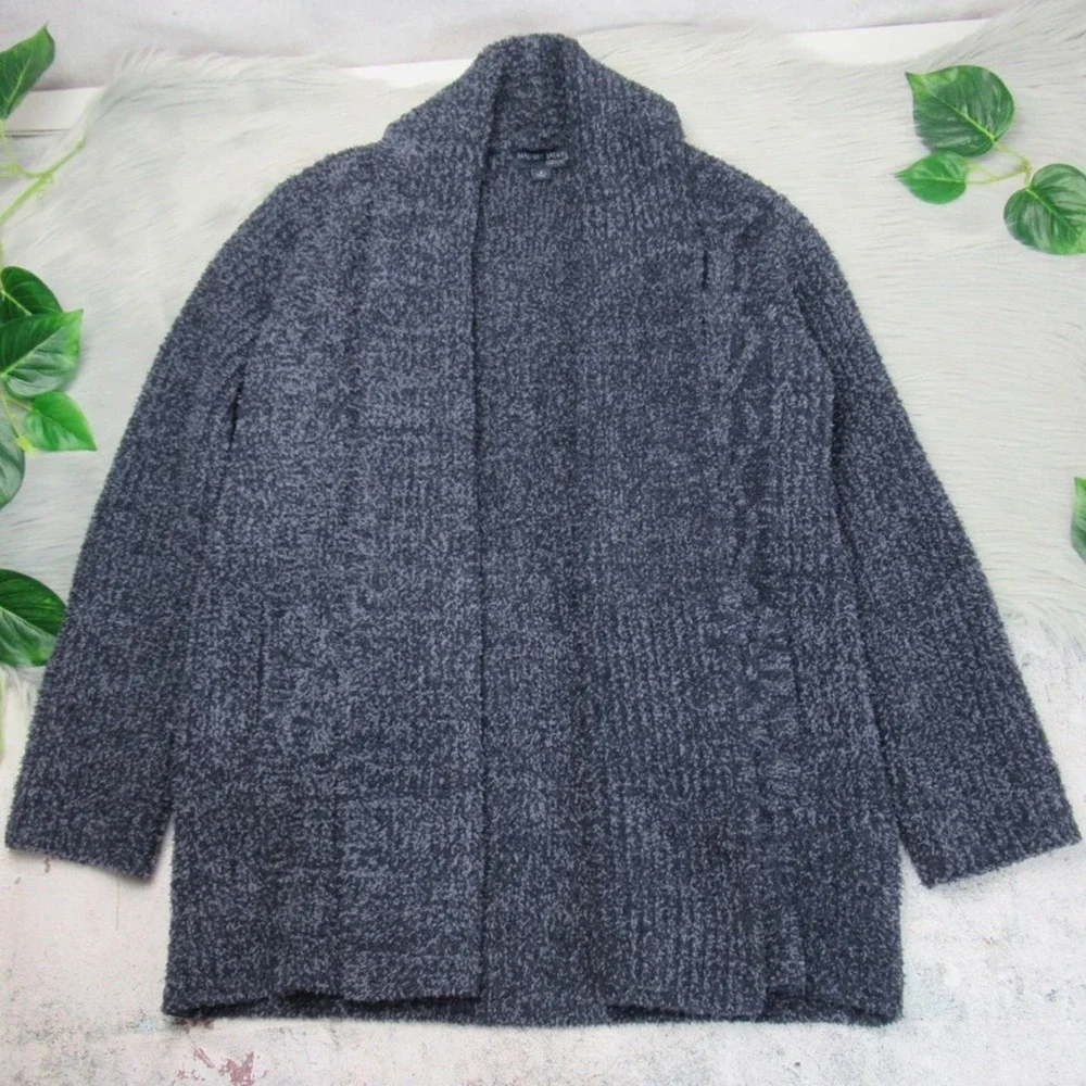 BAREFOOT DREAMS Blue CozyChic Cabin Cable Knit Cardigan Women’s Size Small